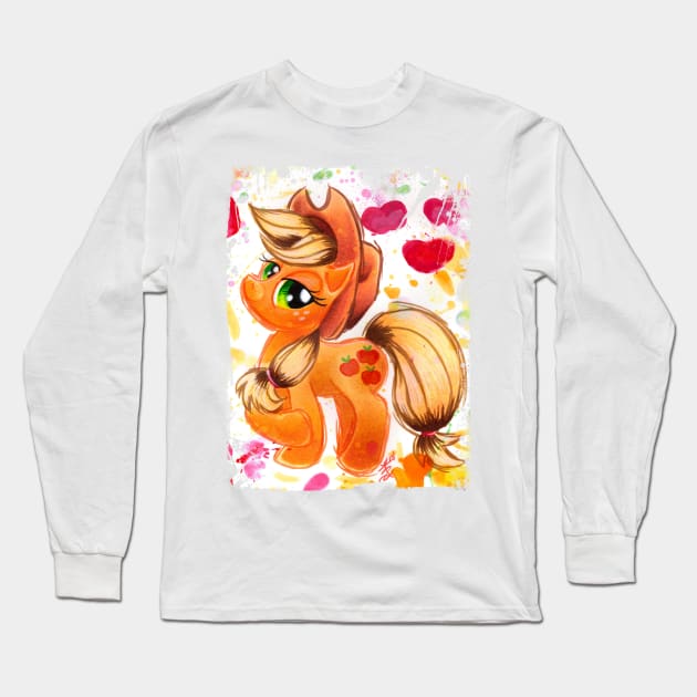 Apple Jack Long Sleeve T-Shirt by JerZyTattoos